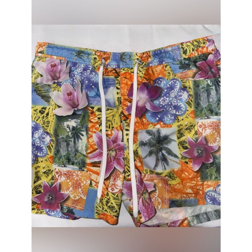 Body Glove Floral Tropical Hibiscus Board Shorts Swim Trunks Floral Palm XL EUC